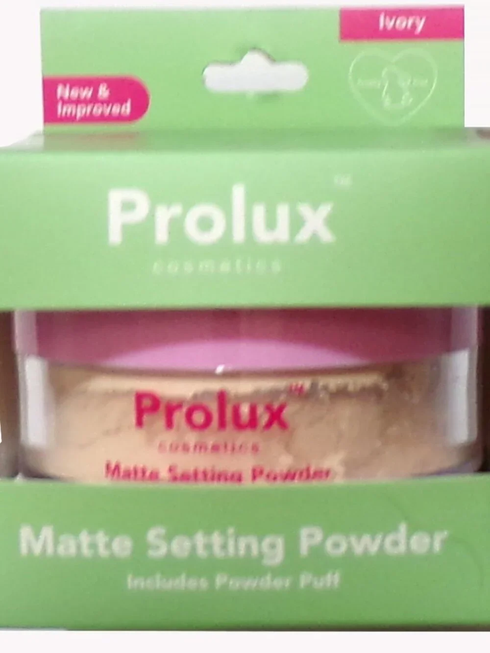 PROLUX Cosmetics MATTE Setting Powder With Puff ~ Ivory (Set of 2)